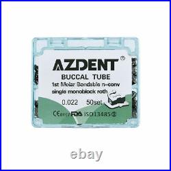AZDENT Dental Orthodontic Bondable Non-Conv Buccal Tube 1st /2nd Molar Roth /MBT