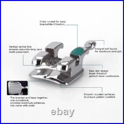AZDENT Dental Orthodontic Brackets Braces Metal Mini Roth/MBT. 022 Hook 3 4 5 USA