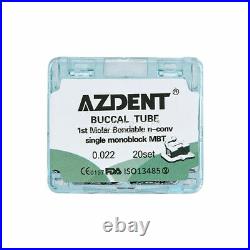AZDENT Dental Orthodontic Buccal Tube 1st Molar MBT. 022 Monoblock Non-Conv