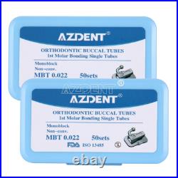 AZDENT Dental Orthodontic Buccal Tube 1st Molar Sgl MBT. 022 Monoblock Bondable