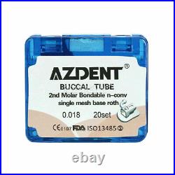 AZDENT Dental Orthodontic Buccal Tube Bondable Monoblock 1st 2nd Molar Roth. 018