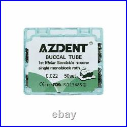 AZDENT Dental Orthodontic Buccal Tube Metal Bondable Monoblock No-Con 1st Molar