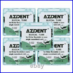 AZDENT Dental Orthodontic Buccal Tube Metal Bondable Monoblock No-Con 1st Molar