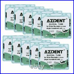 AZDENT Dental Orthodontic Buccal Tube Metal Bondable Monoblock No-Con 1st Molar