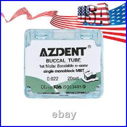 AZDENT Dental Orthodontic Buccal Tubes 1st Molar Tube MBT 022 Non-Conv Monoblock