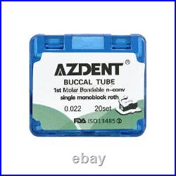 AZDENT Dental Orthodontic Buccal Tubes Bondable Roth 0.22 Non-Conv 1st Molar