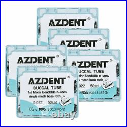 AZDENT Orthodontic Buccal Tube Bondable Non-Con Mesh Base Monoblock 1st Roth. 022