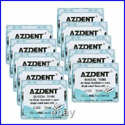 AZDENT Orthodontic Buccal Tube Bondable Non-Con Mesh Base Monoblock 1st Roth. 022