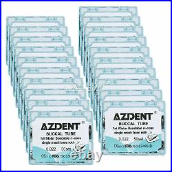 AZDENT Orthodontic Buccal Tube Bondable Non-Con Mesh Base Monoblock 1st Roth. 022