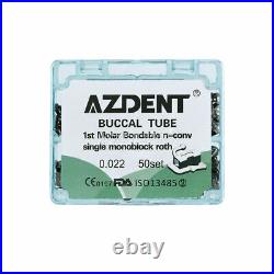 AZDENT Tubos bucales ortodoncia dental 1er/2do Molar Adherible Roth/MBT 022/018