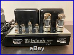 Consecutive Dated Pair McIntosh MC75 Monoblock Tube Amplifiers, Shiny, Working