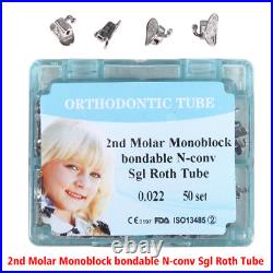 Dental Ortho Monoblock Buccal Tubes 022 2nd Molar Roth Non-conv 500sets