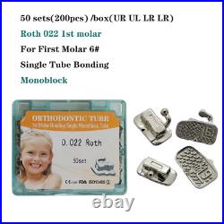 Dental Orthodontic Buccal Tube 1st 2nd Molar MBT Roth 0.022 Monoblock Bondable