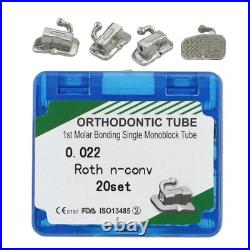 Dental Orthodontic Buccal Tube Monoblock Roth MBT 022 1st 2nd Molar Convertible Dental Orthodontic Buccal Tube Monoblock Roth MBT 022 1st 2nd Molar Convertible