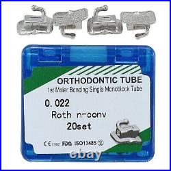 Dental Orthodontic Buccal Tubes Monoblock 1st 2nd Molar Roth MBT 022 Bondable