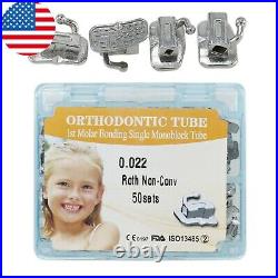 Dental Orthodontic Buccal Tubes Monoblock Roth MBT 022 1st 2nd Molar Non-Conv