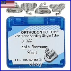 Dental Orthodontic Buccal Tubes Roth MBT 022 Non-conv / Convertible / Monoblock
