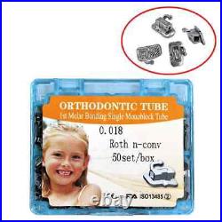 Dental Orthodontic Single Monoblock Roth. 018 1st Molar Buccal Tube 50 Set/200Pcs