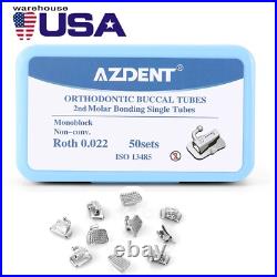 Dental Tubos bucales de ortodoncia Bondabe 2do Molar Roth 0.022 Monoblock AZDENT