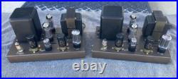 Eico Hf-35 El34 Pair Vacuum Tube Mono Block Amplifiers Shown Running, New Caps
