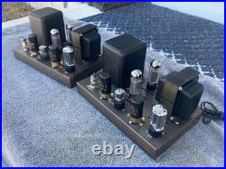 Eico Hf-35 El34 Pair Vacuum Tube Mono Block Amplifiers Shown Running, New Caps
