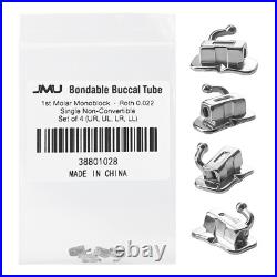JMU Dental Orthodontic Buccal Tube MBT/Roth 018 022 Monoblock/Mesh Base Bondable