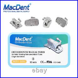 MacDent Dental Orthodontic Buccal Tube Roth/MBT 018/022 1st/2nd Bondable