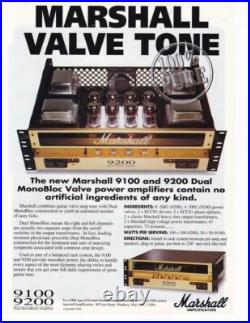 Marshall 9200 Dual Monobloc 200 Watt All Tube Stereo Power Amp