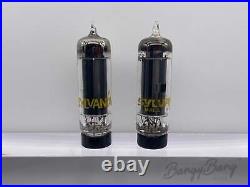 Matched Pair Sylvania 6AQ5/6005/6V6 Power Pentode Amplifier Audio Vacuum Tube Va