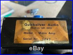 PAIR QUICKSILVER 8417 MONOBLOCK POWER AMPLIFIERS WithTUBES