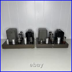 Pair (2) Eico HF-50 Monoblock Tube Power Amplifiers For Parts or Repair Rare