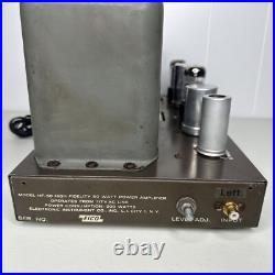 Pair (2) Eico HF-50 Monoblock Tube Power Amplifiers For Parts or Repair Rare