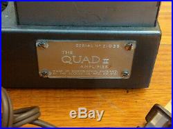 Pair QUAD II Tube Monoblock Power Amplifiers 100-120V, Work Great Classic
