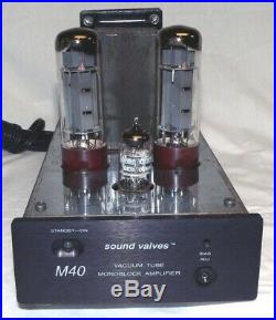 Sound Valves M40 Monoblock Tube Power Amplifier Qty 2 AMP -EL34 Output Tubes