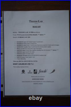 Triode Lab 211M monoblock amplifiers (pair) with tubes (local only)