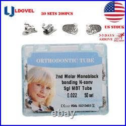 US 1,000pc Dental Ortho 2nd Molar Brace Buccal Tube Bondable 022 MBT 4pcs/set