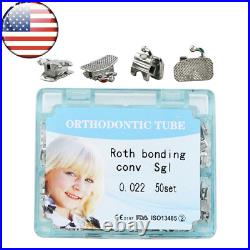 US 50 sets Dental Orthodontic Buccal Tubes Roth MBT 022 1st 2nd Molar Monoblock