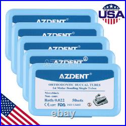 US 5X AZDENT Dental Monoblock Buccal Tube 1st Molar Roth 0.022 Bondable Non-Conv