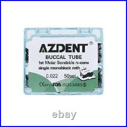 US 5X AZDENT Dental Monoblock Buccal Tube 1st Molar Roth 0.022 Bondable Non-Conv