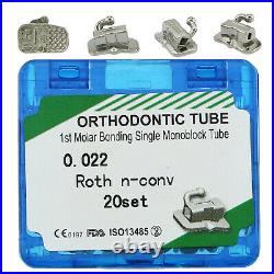 US 80 Pcs Dental Orthodontic one Piece Monoblock Roth 022 1st Molar Buccal Tubes