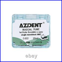 USA 10X AZDENT Dental Monoblock Buccal Tube 1st Molar MBT 0.022 Bondable N-Conv