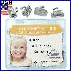 USA 200Pcs Dental Orthodontic Monoblock Buccal Tubes 1st 2nd Molar Roth MBT 022