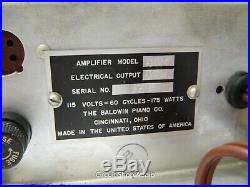 Vintage Baldwin 60M Mono Block Tube Amplifier / 6550 / 329 - KT2