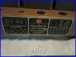 Vintage RCA hige fidelity tube mono block. Do not tested